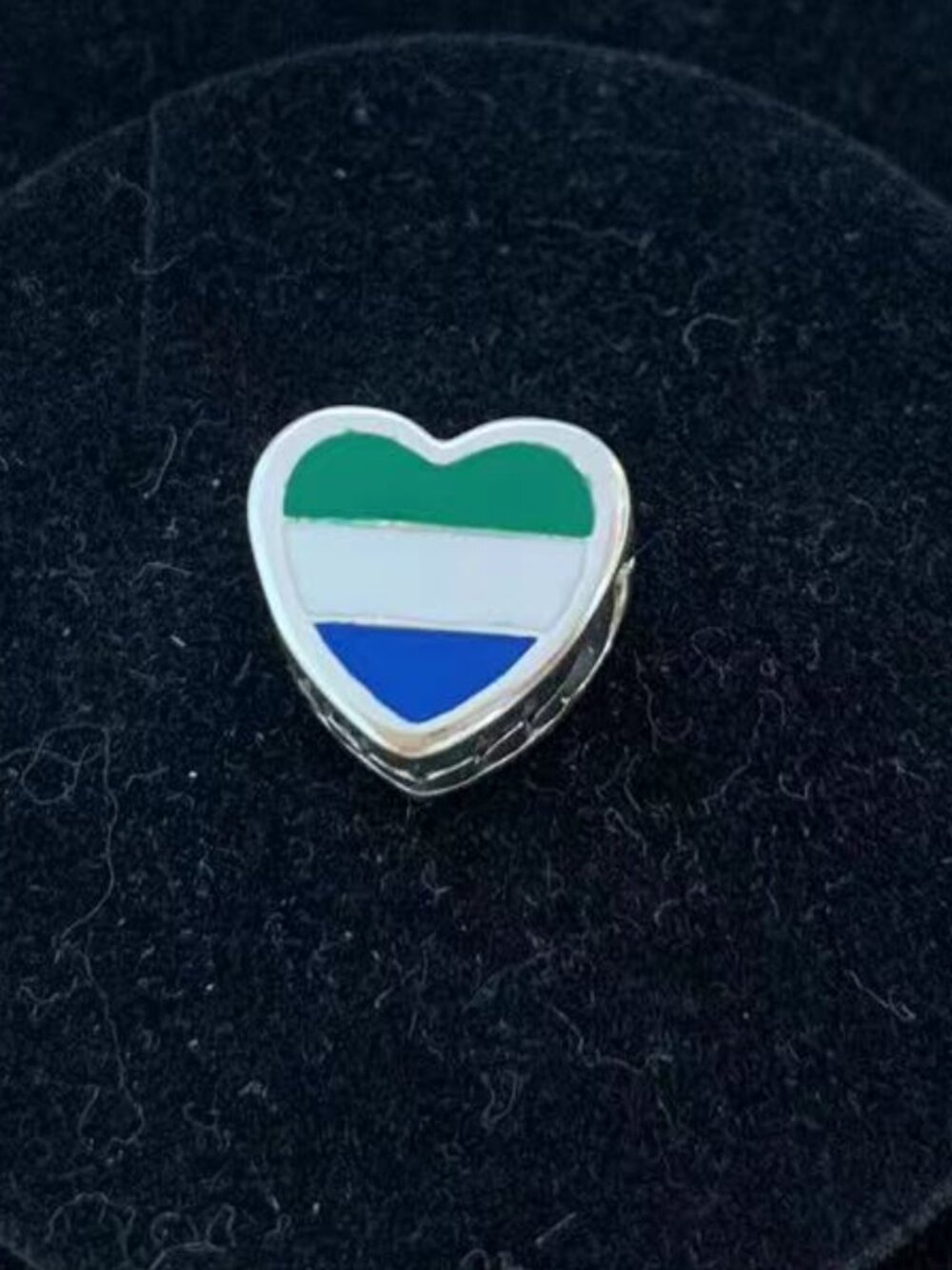 Pandora Sierra Leone Flag Exclusive Heart Charm Bead